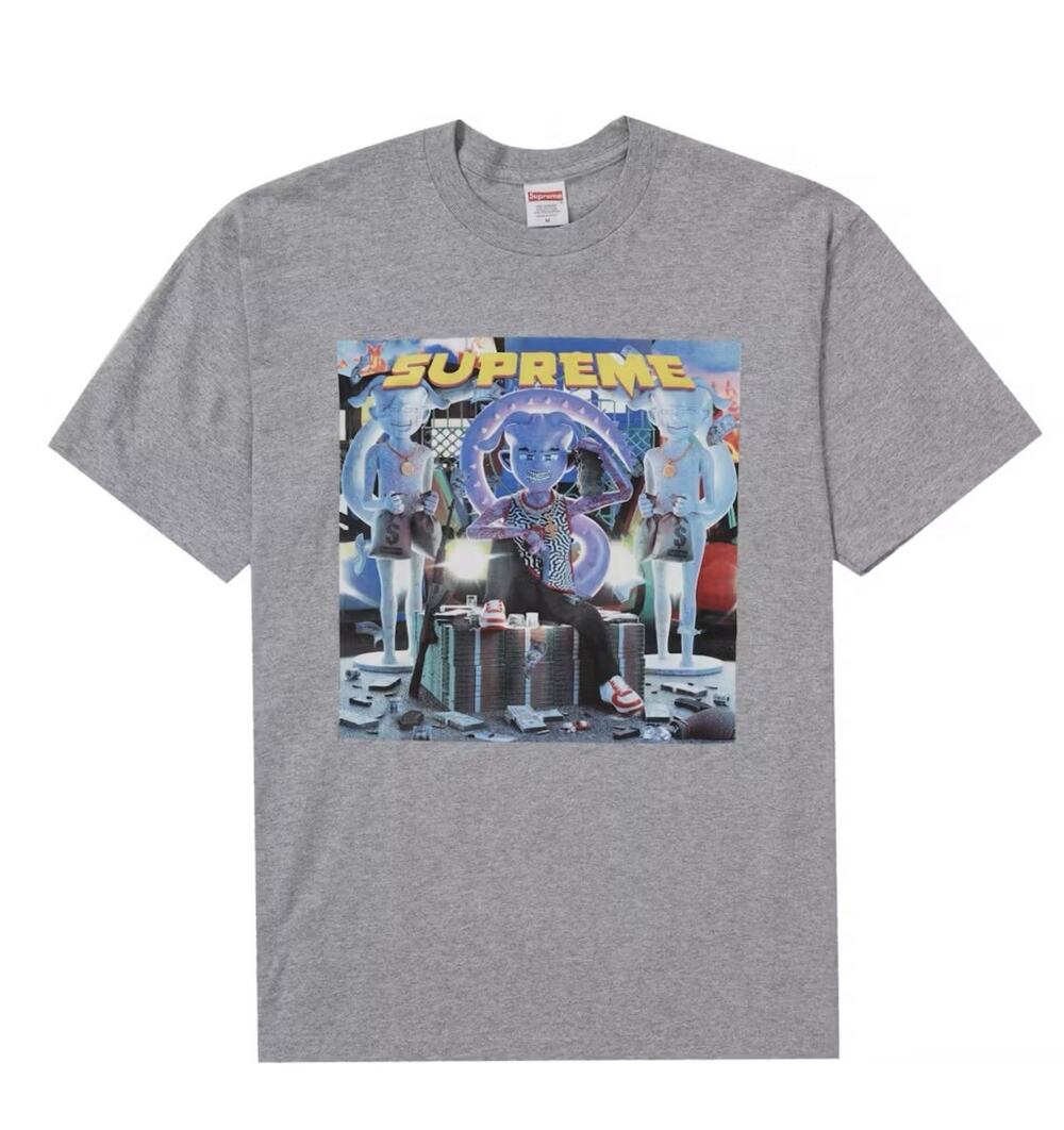 Supreme Richest Tee Size large heather grey
